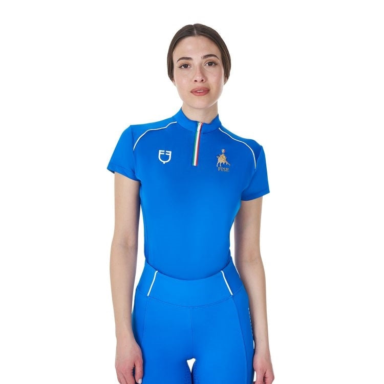 POLO DA COMPETIZIONE ZIP TRICOLORE EQUESTRO X FISE