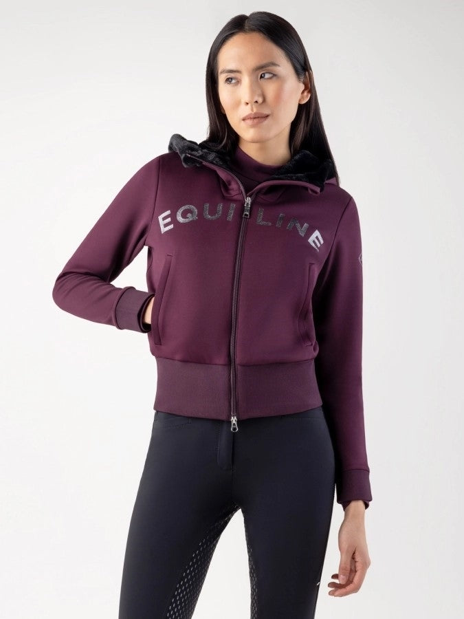 FELPA FULL ZIP CON PELLICCIA EQUILINE