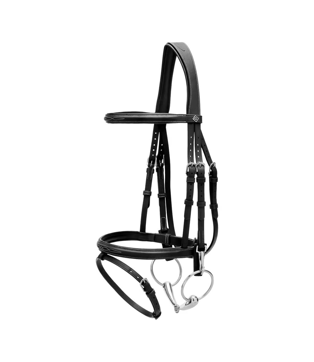 FLAH NOSEBAND BRIDLE WITH SNAP CHEEKPIECES WO DYON