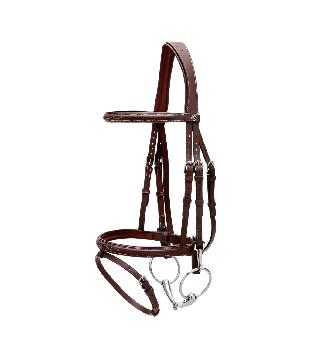 FLAH NOSEBAND BRIDLE WITH SNAP CHEEKPIECES WO DYON