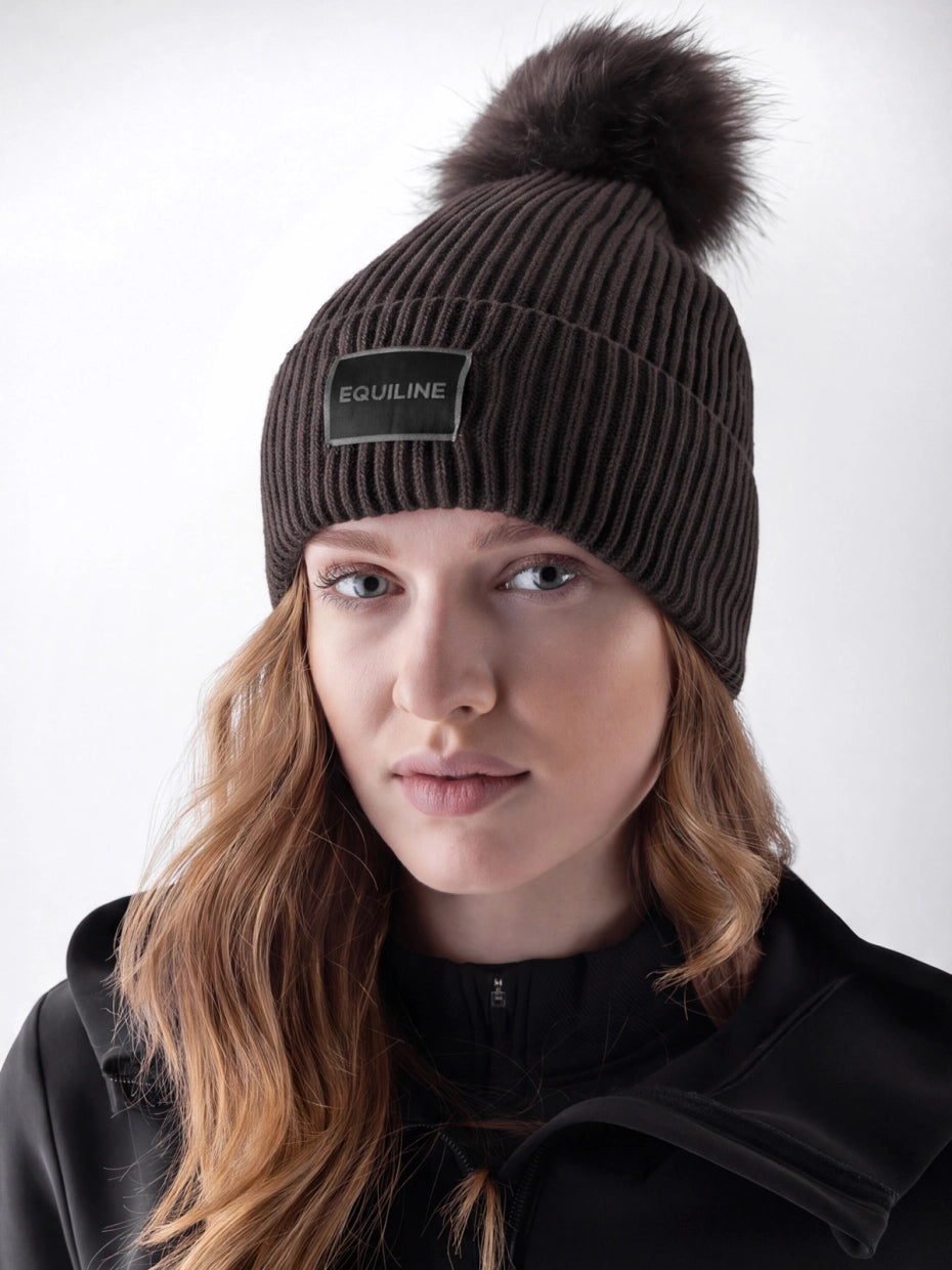 CAPPELLO IN MAGLIA CON POPON EQUILINE
