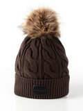 CAPPELLO LAVORATO A MAGLIA CON PONPON EQUILINE