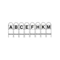 LETTERE DRESSAGE IN FERRO SET 8 PZ