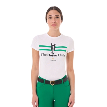 Immagine di T-shirt donna Stripe Horse Club in cotone